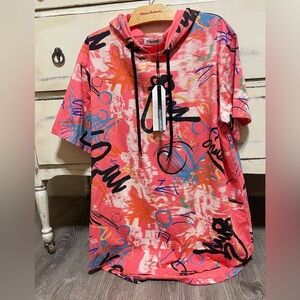 YININF Men’s Hipster Hip Hop Hooded T-Shirt | Size Large